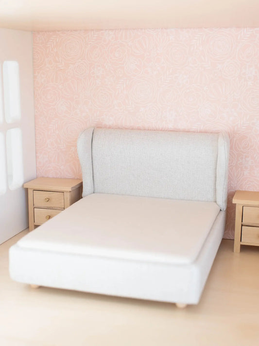 Macy Mae Dollhouse Designs - Dollhouse Upholstered Double Bed | Off-White