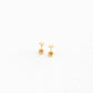 Gold star earrings on a white background
