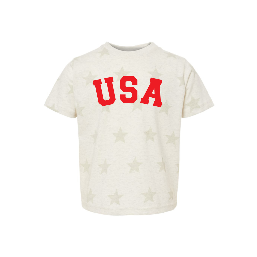 USA Stars Print Toddler and Youth 4th of July Shirt