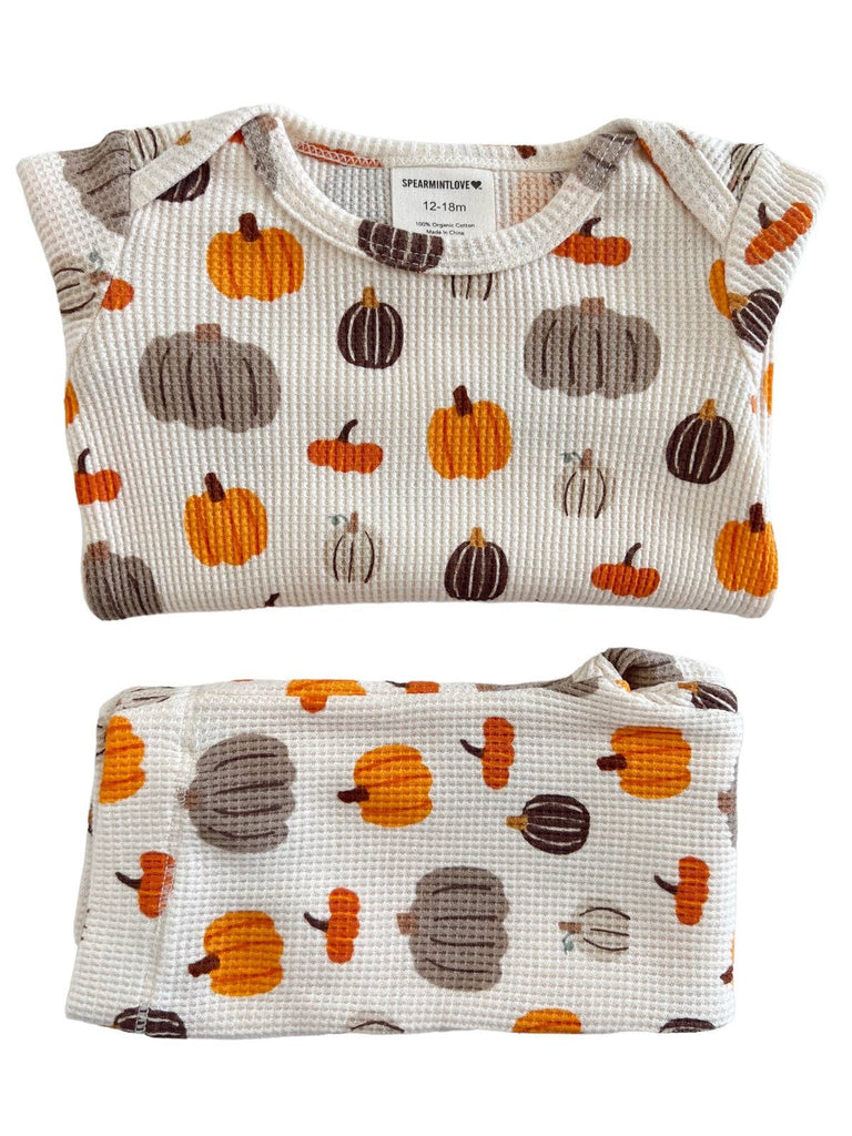 Organic Waffle 2-Piece Set, Harvest Pumpkin