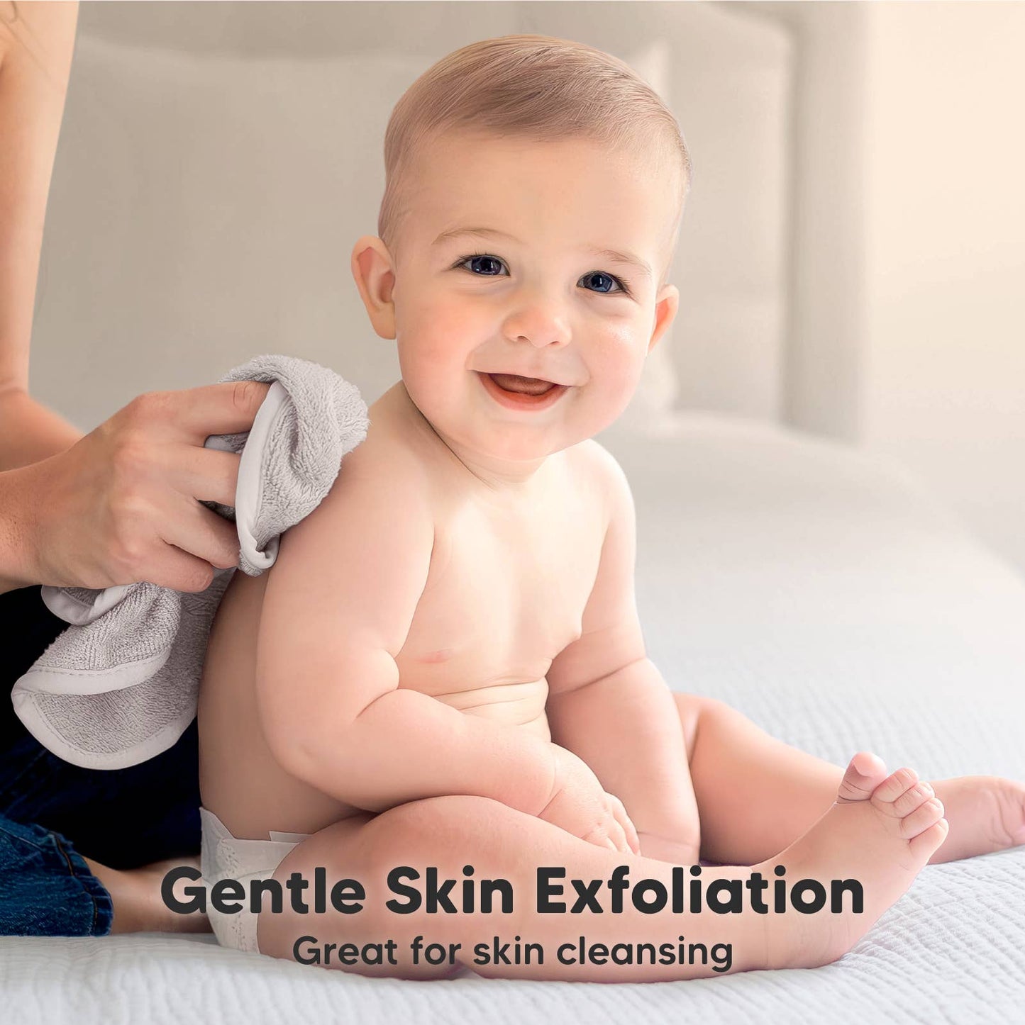 6-Pack Baby Wash Cloths - Heather