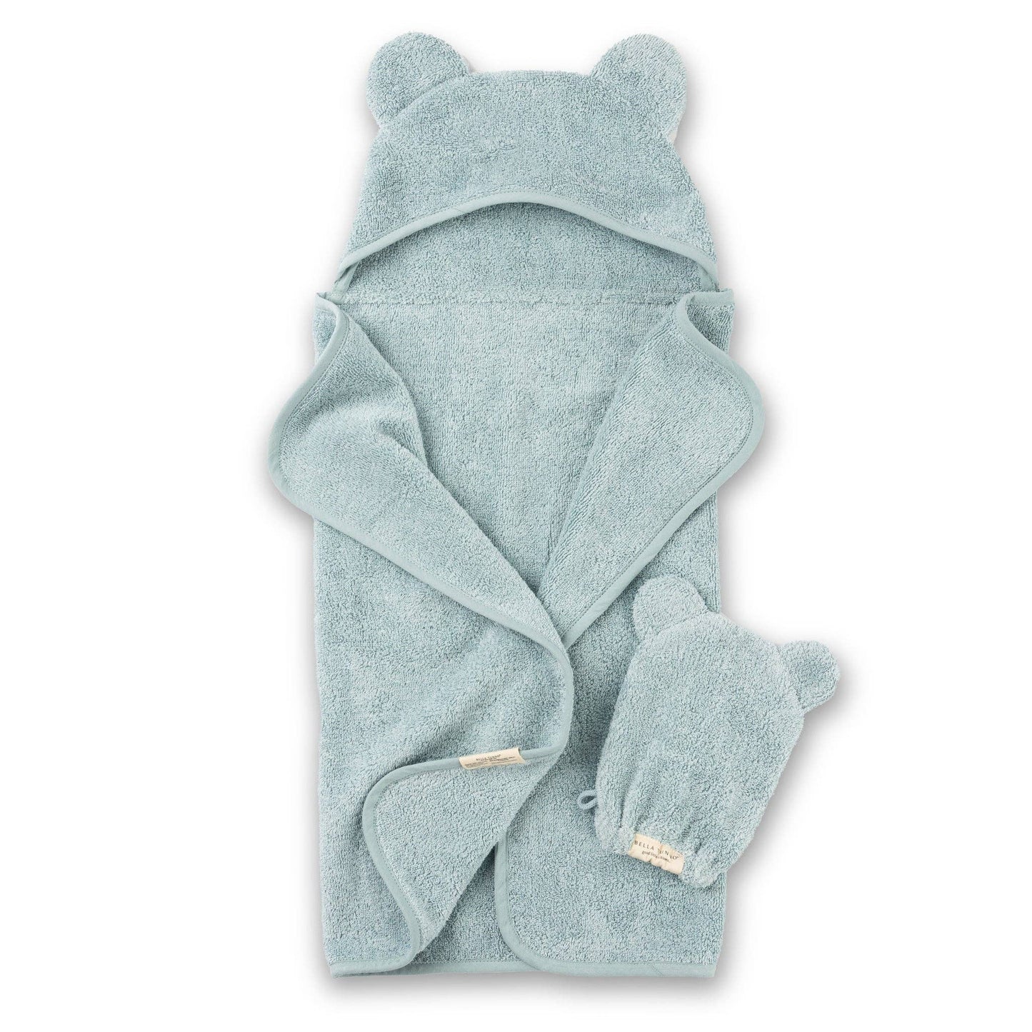 Hooded Towel + Wash Mitt Set - Fog