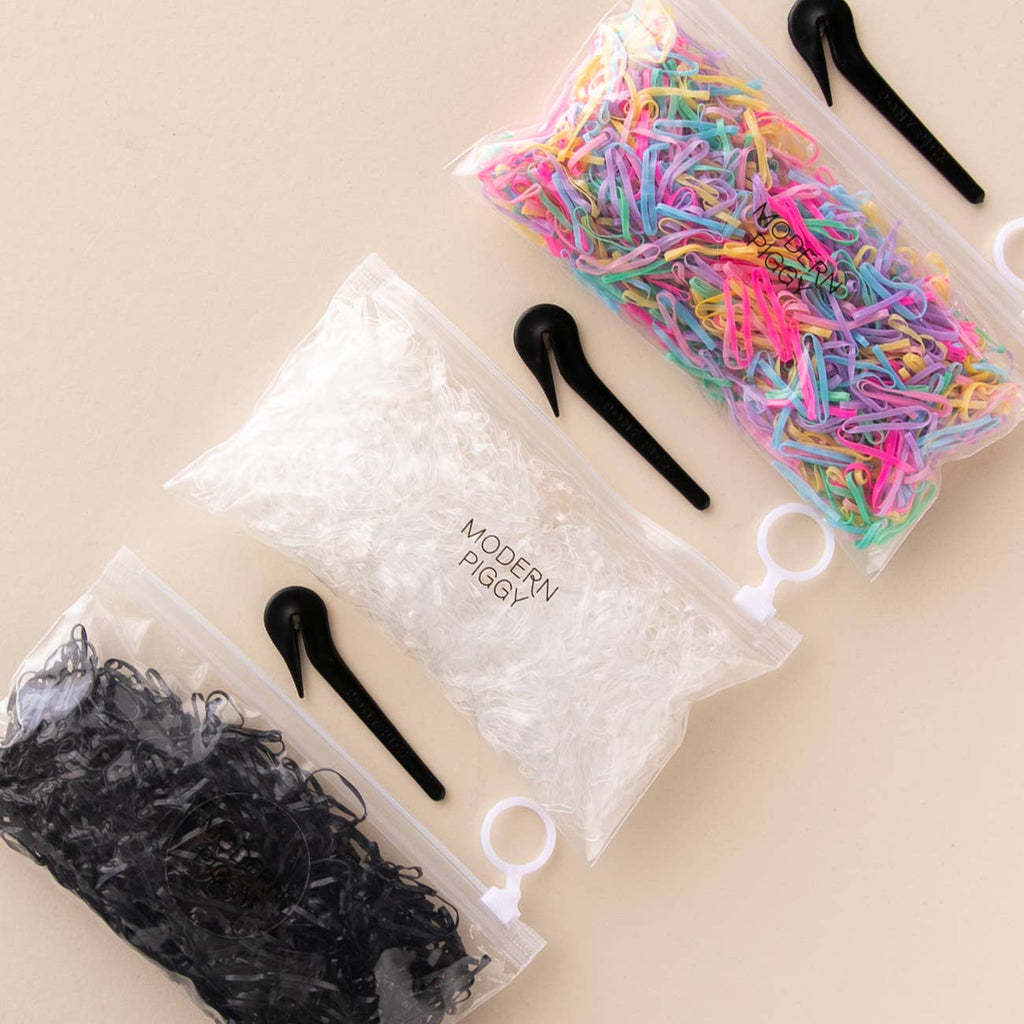 Colorful Hair Elastic Pack + Elastic Cutter