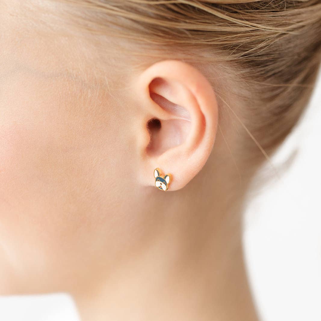 Frenchie Screw-Back Earrings