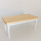 Macy Mae Dollhouse Designs - Dollhouse Farm Style Dining Table | Natural Wood & White
