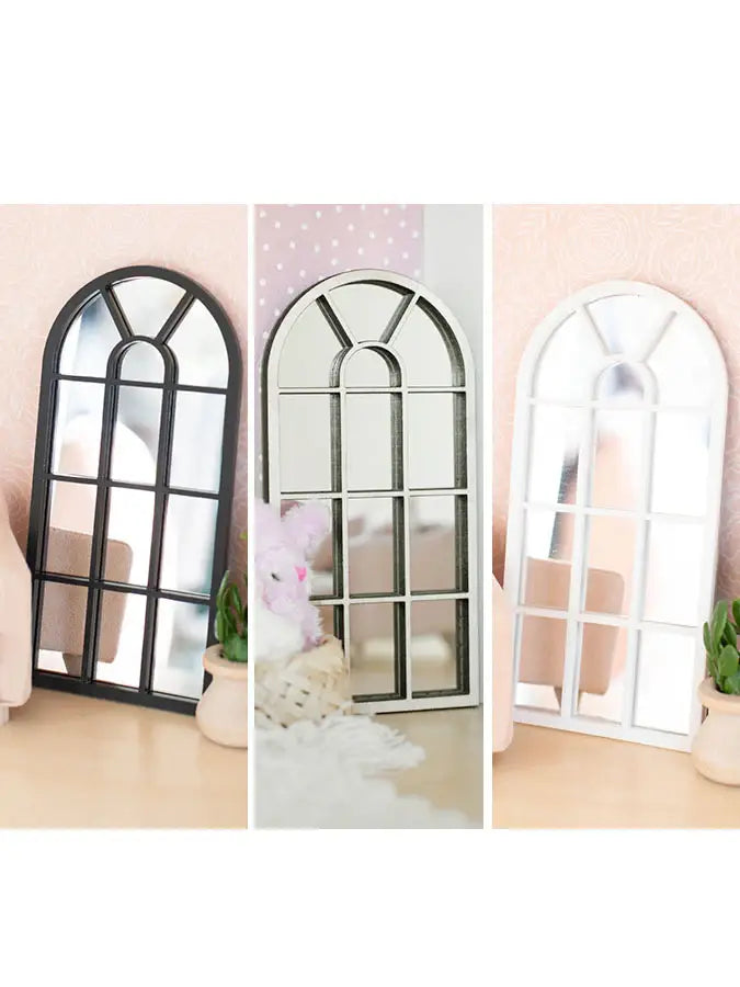 Macy Mae Dollhouse Designs - Dollhouse Arched Floor Mirror | White or Black