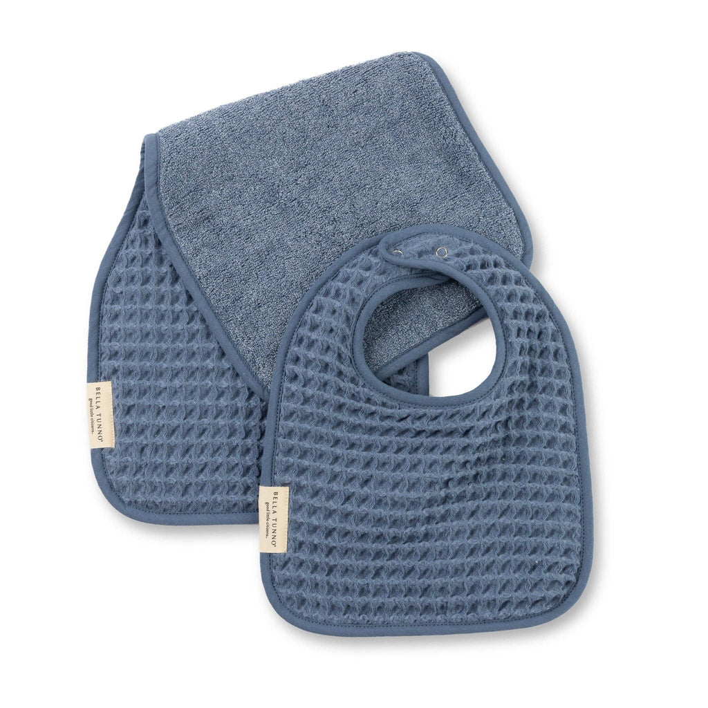 Reversible Bib + Burp Set - Rain