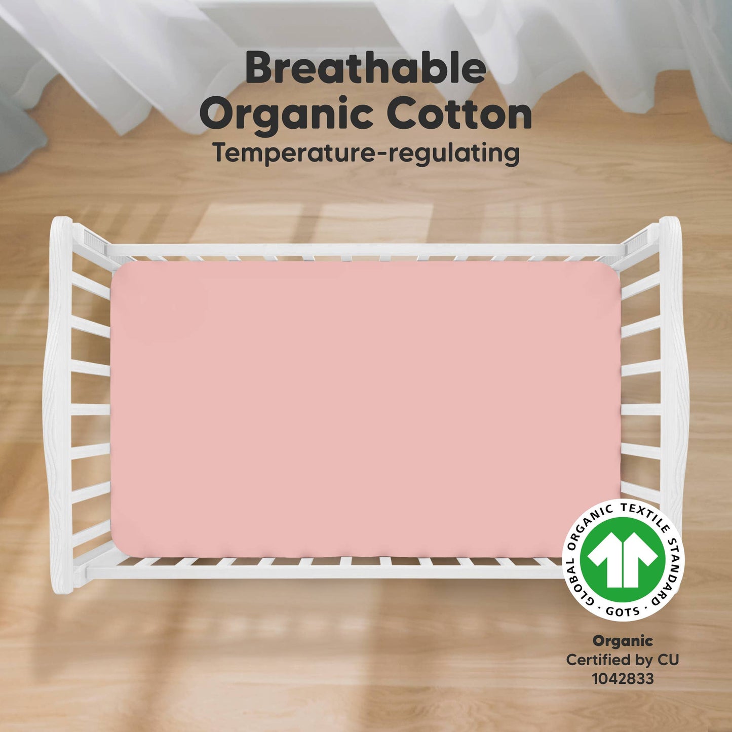 2-pack Organic Cotton Fitted Crib Sheet - Rose