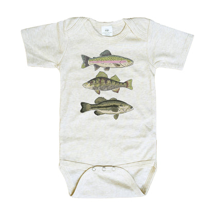 Three Fish Baby Bodysuit