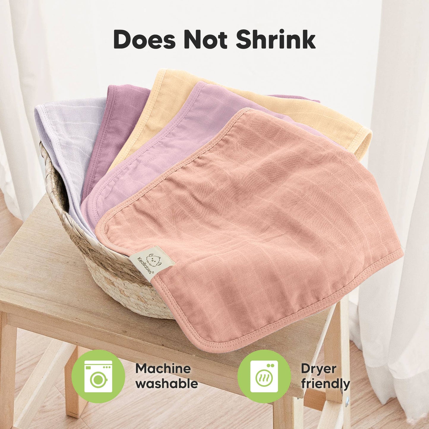 5pk Lumi Muslin Burp Cloths - Dew