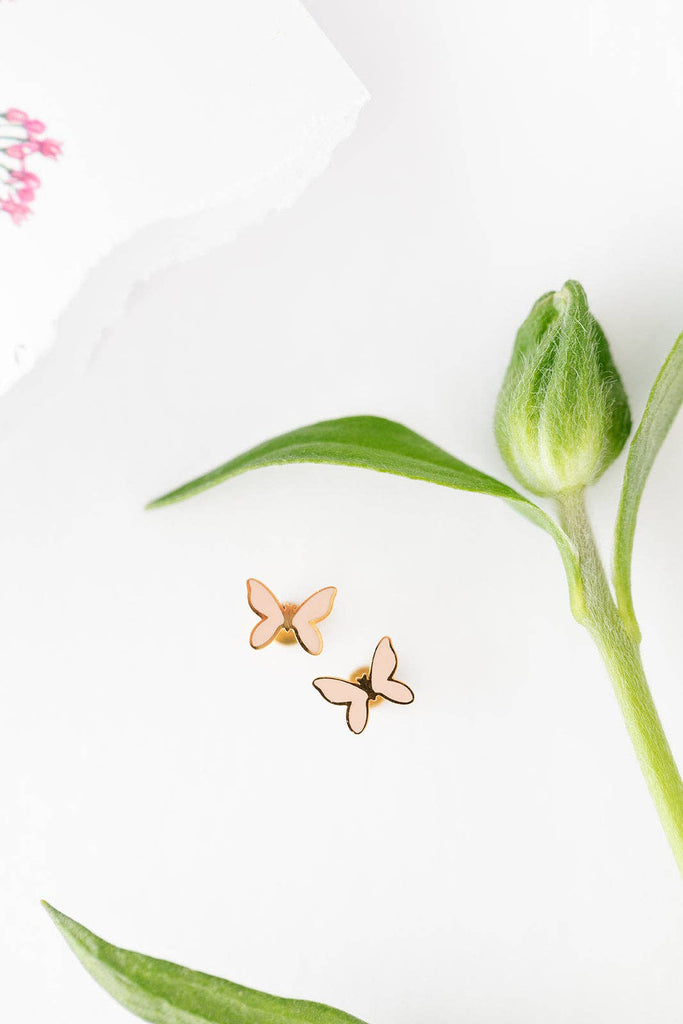 Blush Butterfly - Earrings