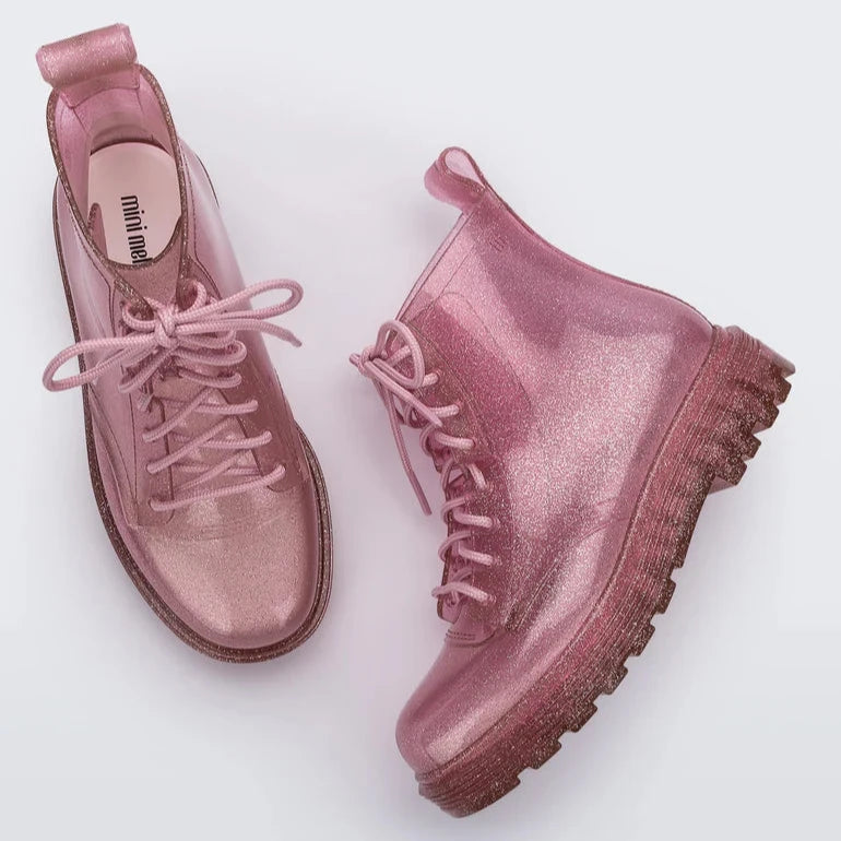 Kids Coturno Boot - Glitter Pink