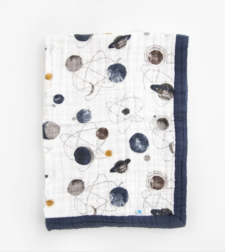 Planetary Cotton Muslin Baby Quilt