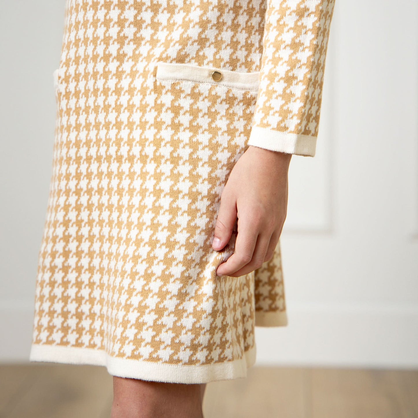 Organic Houndstooth Sweater Dress
