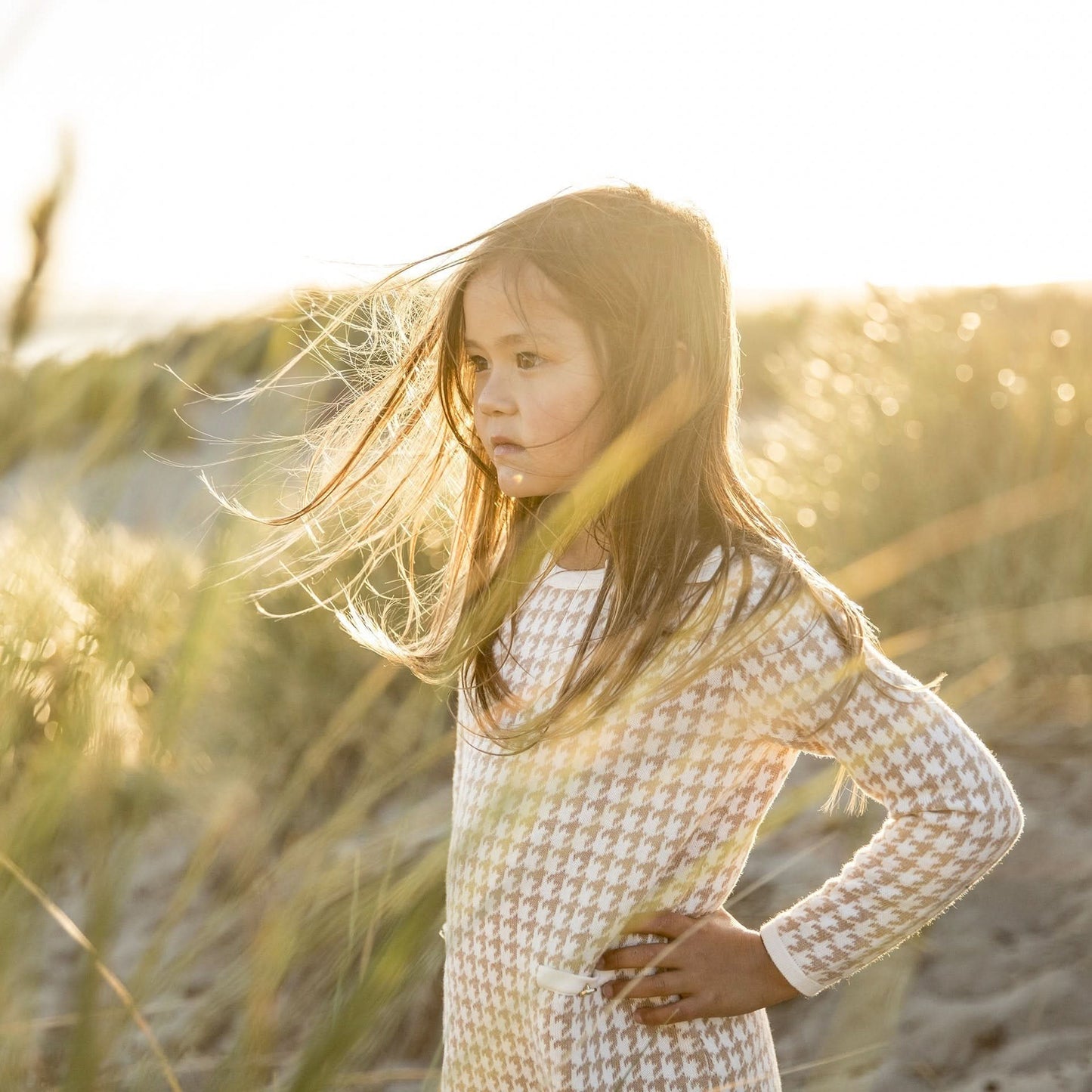 Organic Houndstooth Sweater Dress
