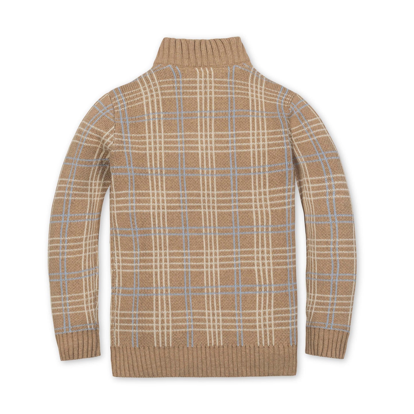 Organic Plaid Mock Neck Sweater