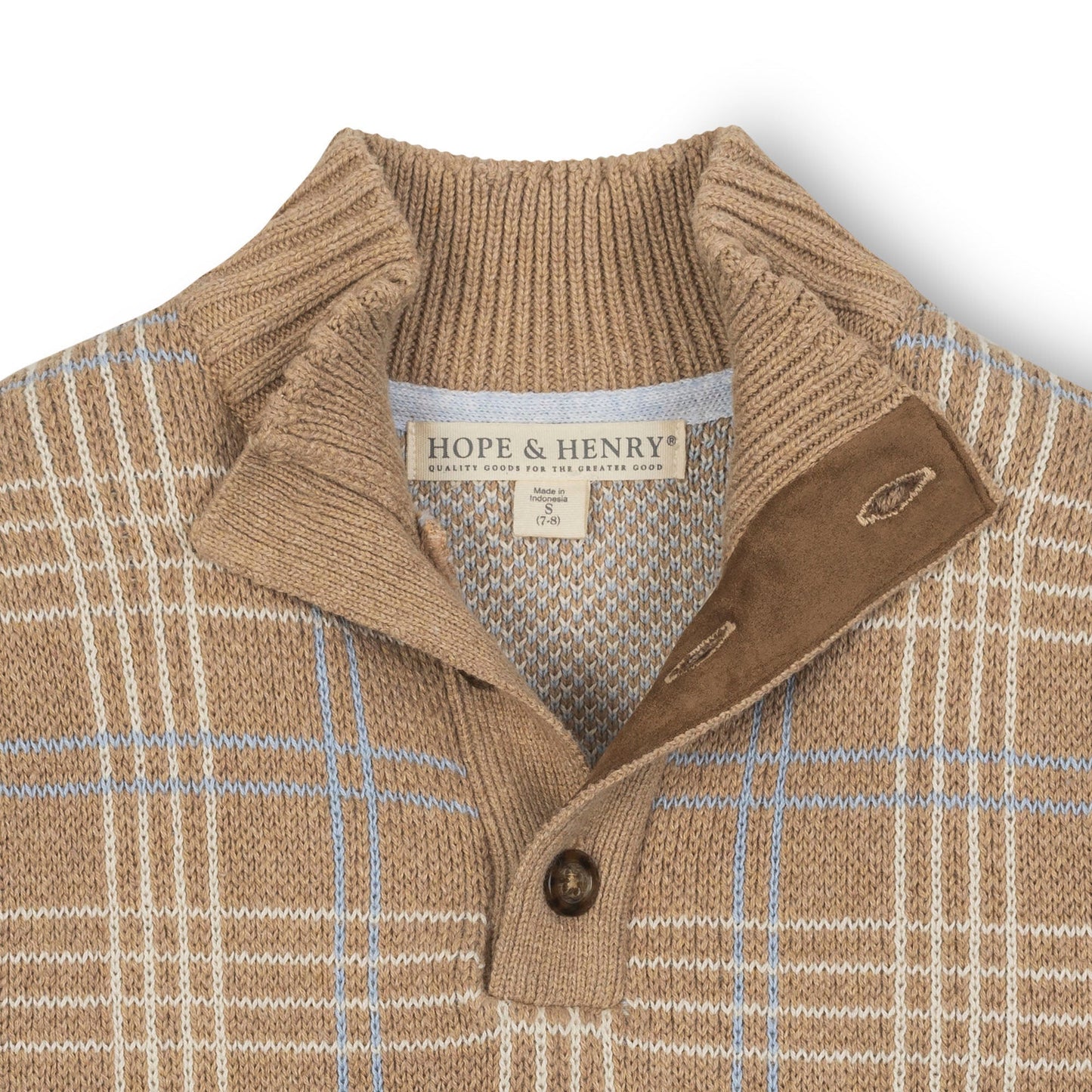 Organic Plaid Mock Neck Sweater