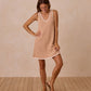 Womens Crochet Mini Dress - Pink Stripe