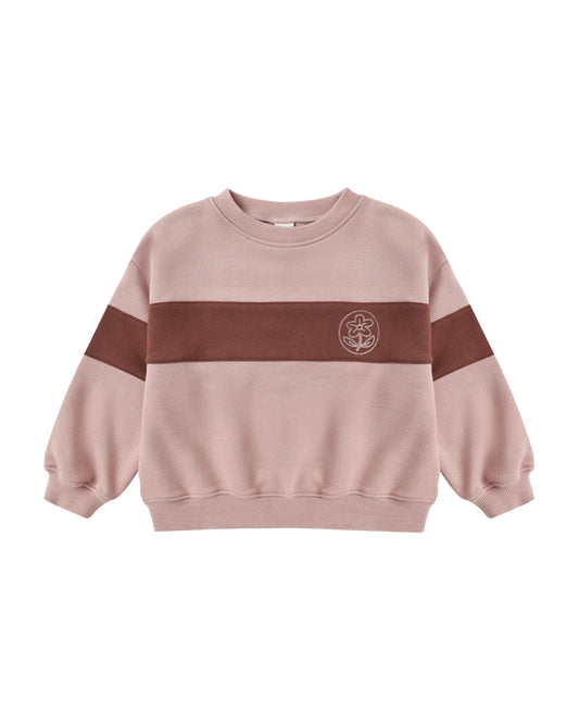 Panel Stripe Sweatshirt Rosewood