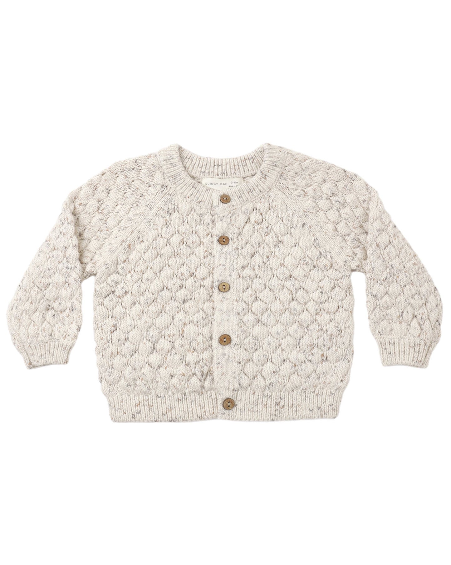 Bubble Knit Cardigan- Natural Confetti