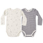 Ribbed Bodysuit Two-Pack: Slate Microstripe + Celestial