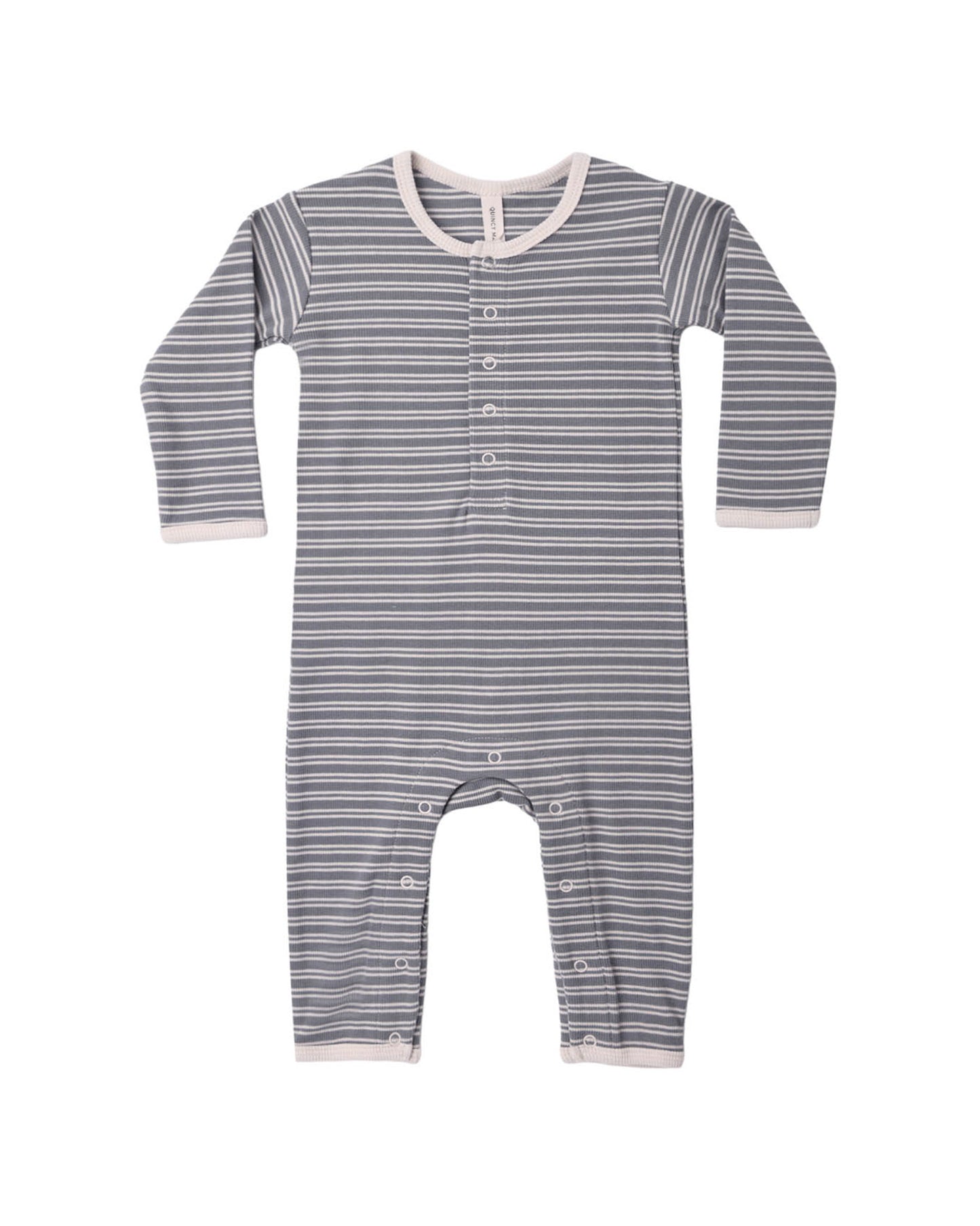 Ribbed Jumpsuit- Slate Microstripe