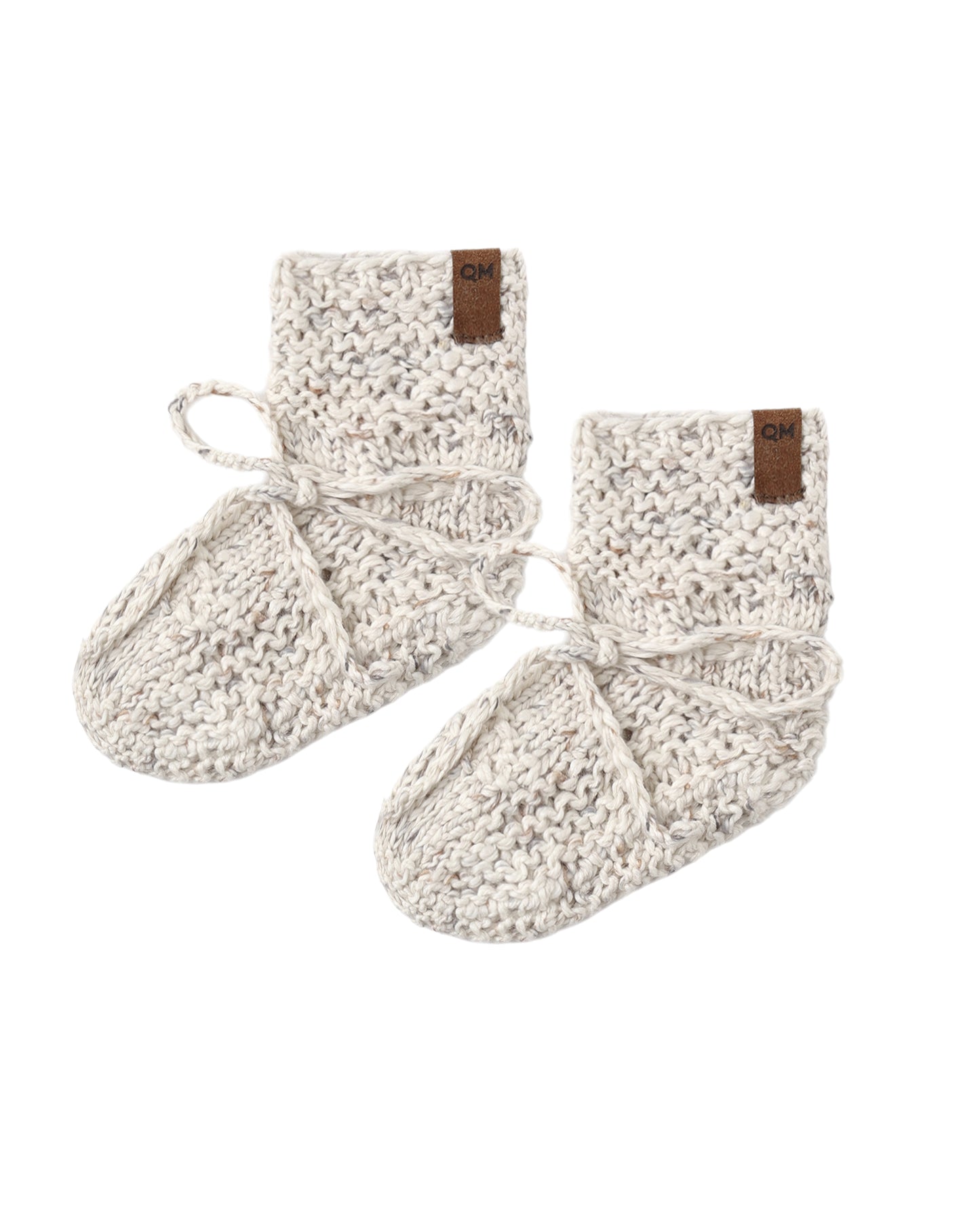 Knit Booties- Natural Confetti