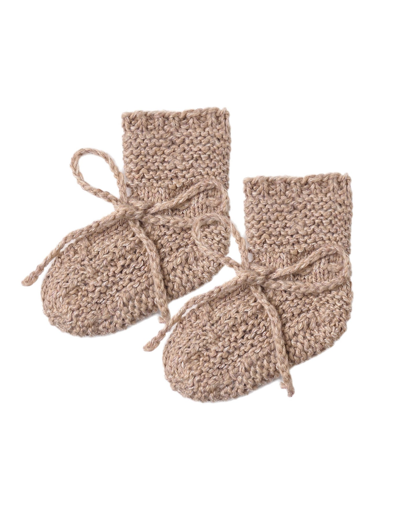 Knit Booties- Heathered Almond
