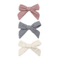 Bow Clip Set- Mulberry, Slate, Natural