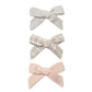 Bow Clip Set- Cloud, Blue Gingham, Dusty Rose