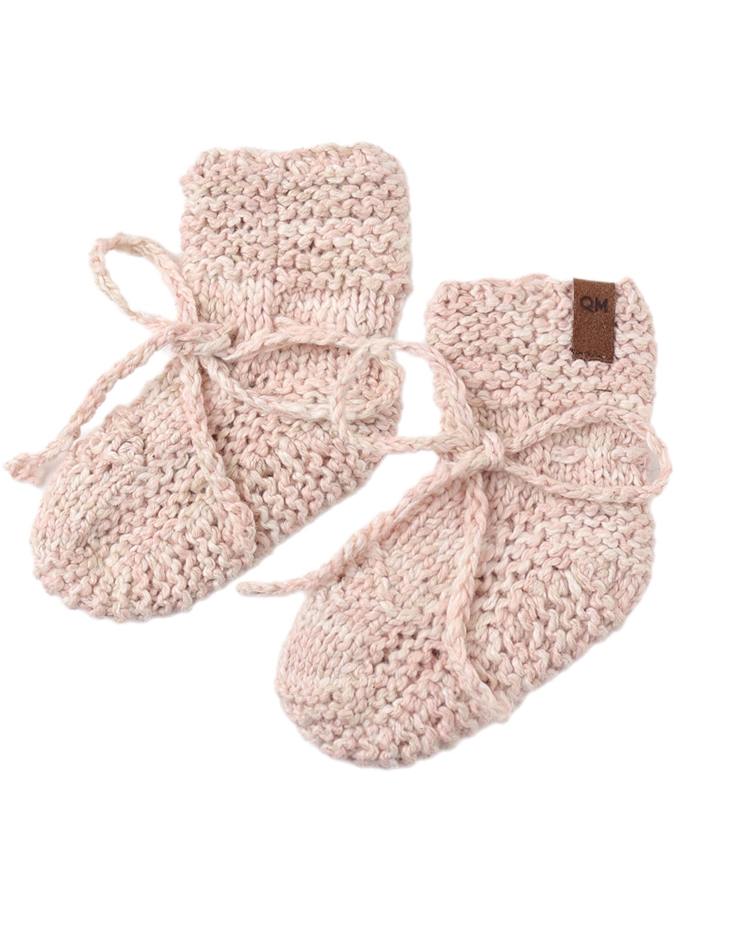 Knit Booties- Dusty Rose Speckle