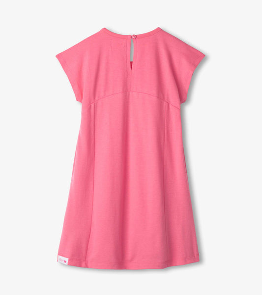 Pink Butterfly A-Line Panel Dress