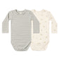 Ribbed Bodysuit Two-Pack: Pears + Laurel Stripe