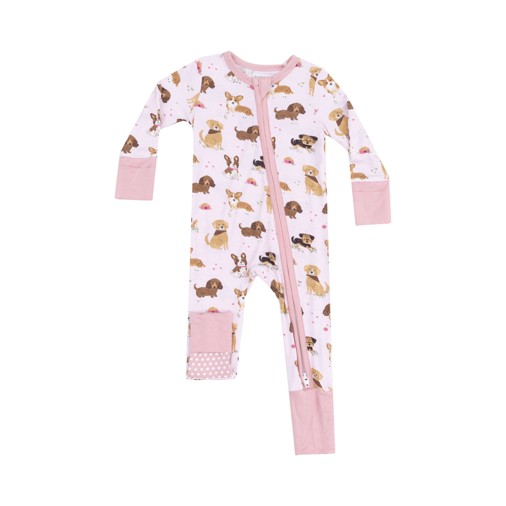 Pink Best Friend Dogs - Zipper Romper