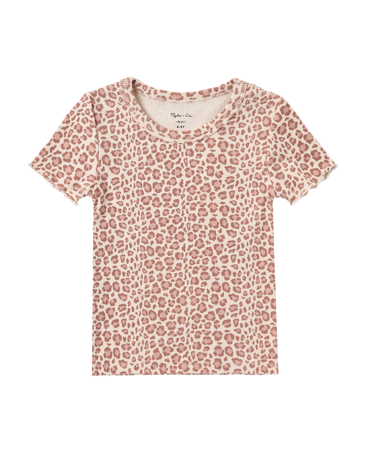 Ribbed Basic Tee Pink Leopard