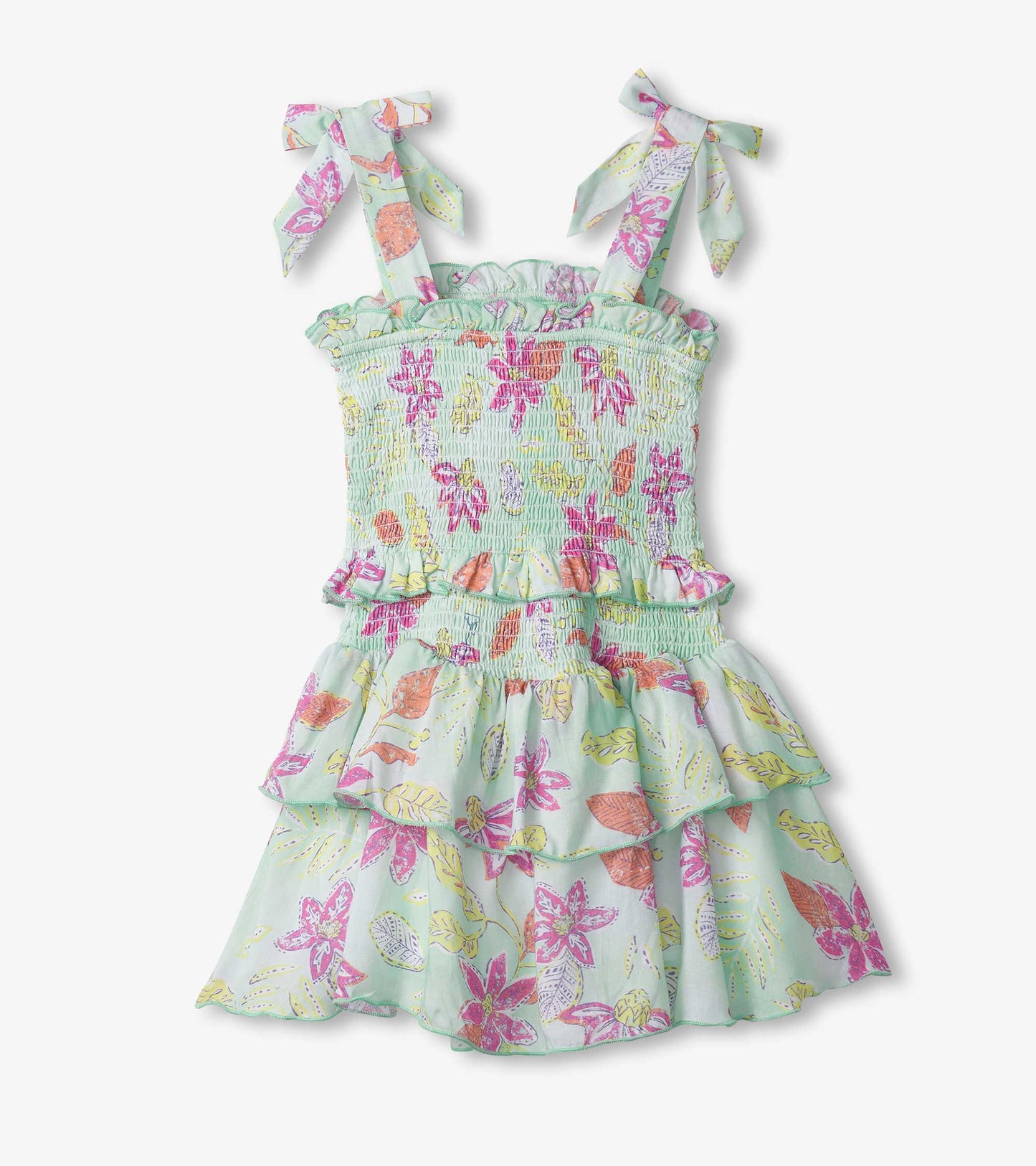 Distressed Floral Smocked Angel Dress
