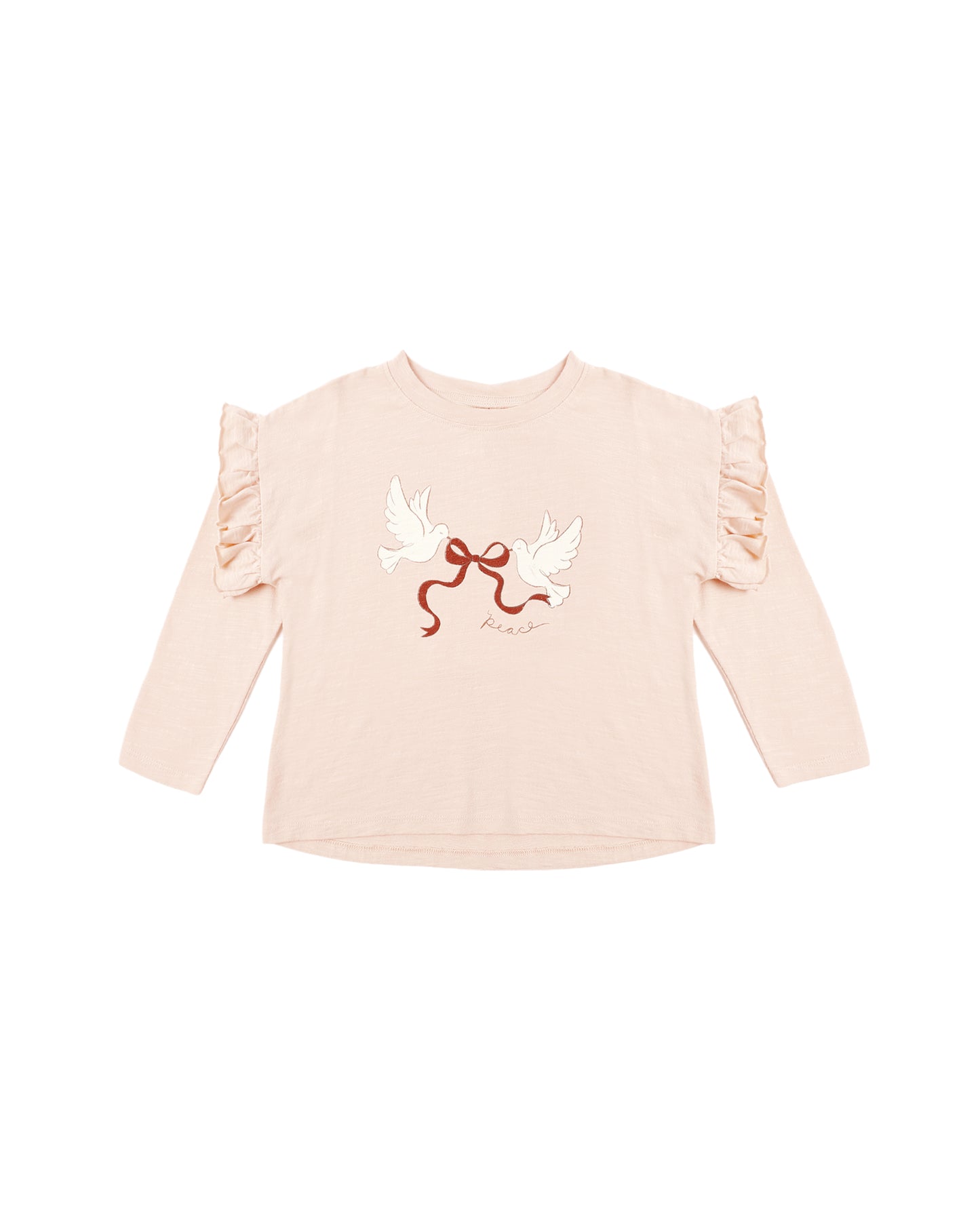 Ruffle Long Sleeve Tee - Peace