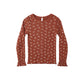 Ribbed Long Sleeve Top - Ruby Ditsy