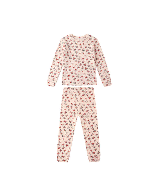Organic Long Sleeve Pajama Set - Holly Berry