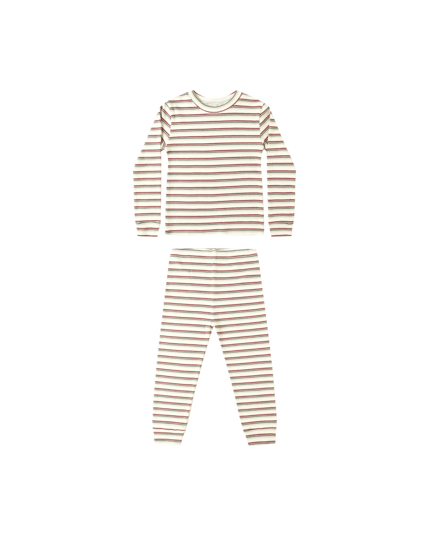 Organic Long Sleeve Pajama Set - Holiday Stripe