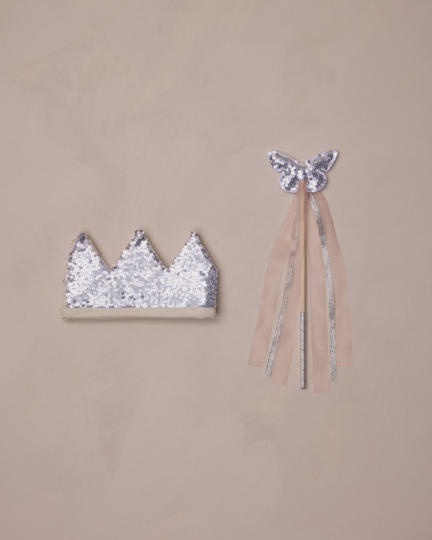 Crown + Wand - Silver Sequin