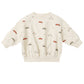 Children's sweatshirt with car pattern on a white background