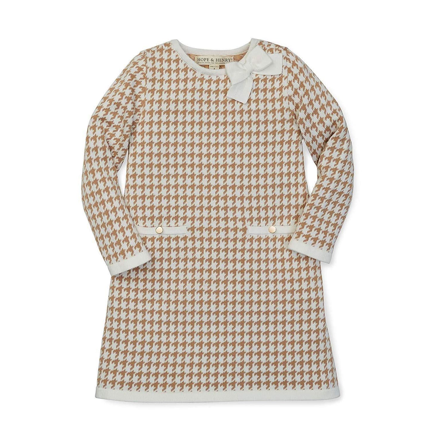 Organic Houndstooth Sweater Dress