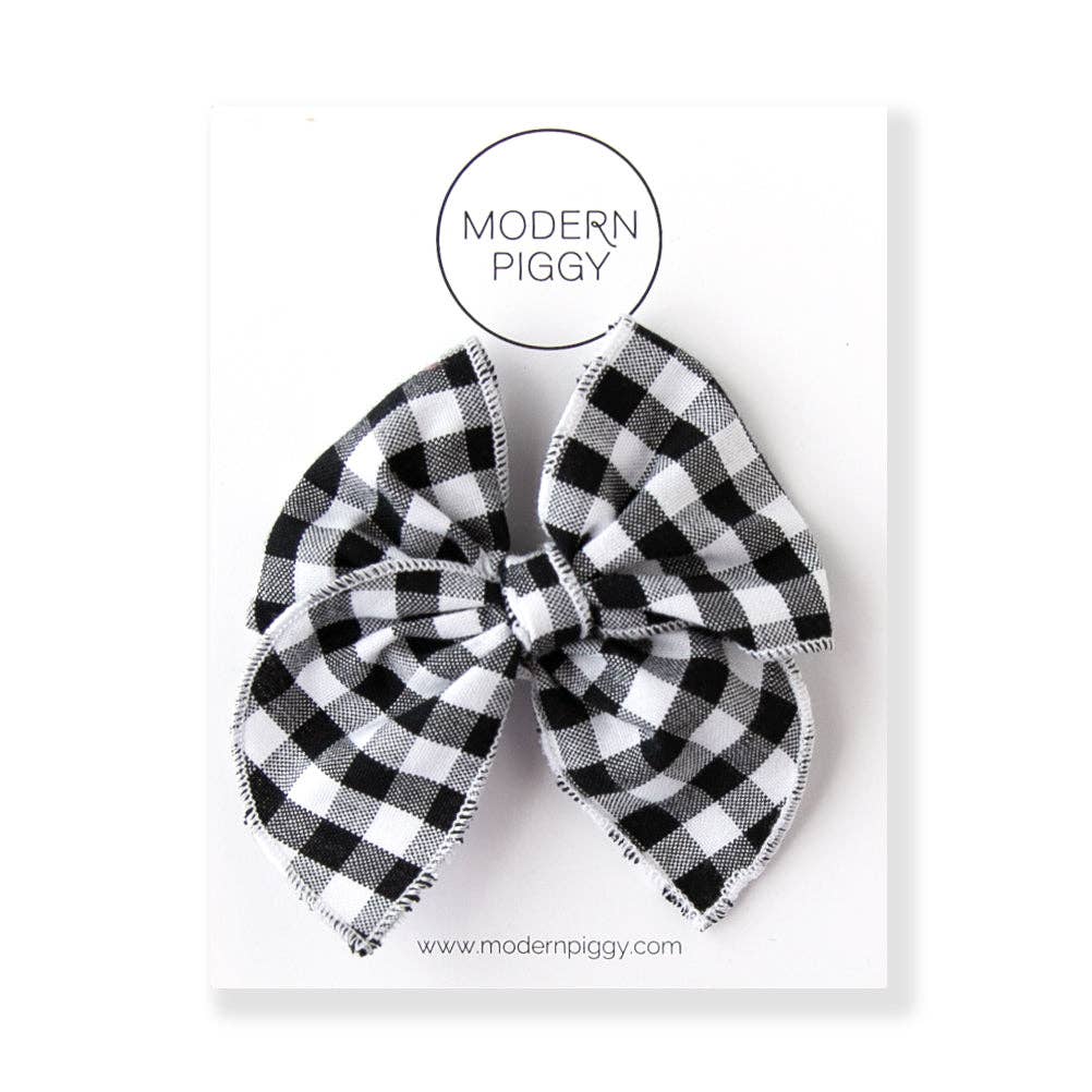 Black Gingham | Petite Party Bow