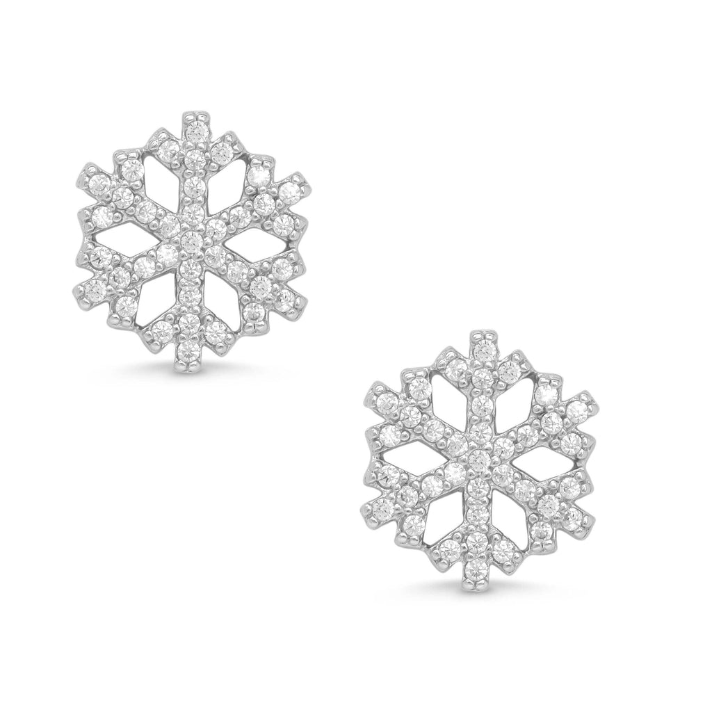 Lily Nily - CZ Snowflake Earrings in Sterling Silver