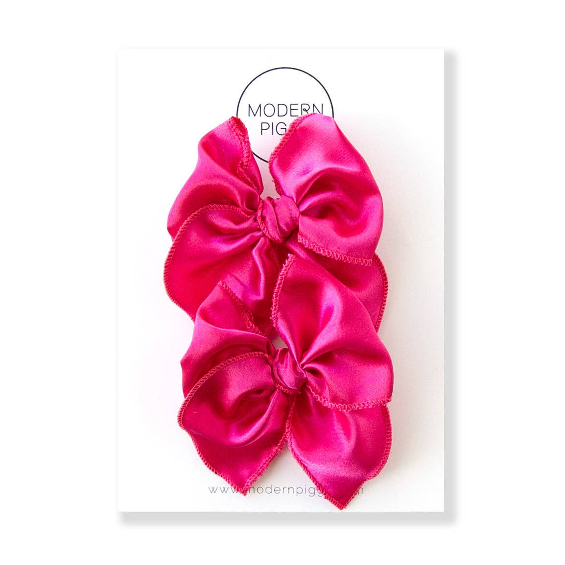 Flirty Satin | Pigtail Set - Petite Party Bow