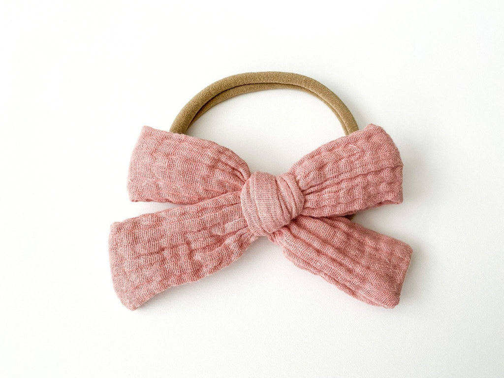 Rose Pink Knot Bow Headband