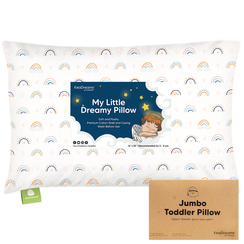 Jumbo Toddler Pillow with Pillowcase - Jolly Rainbow