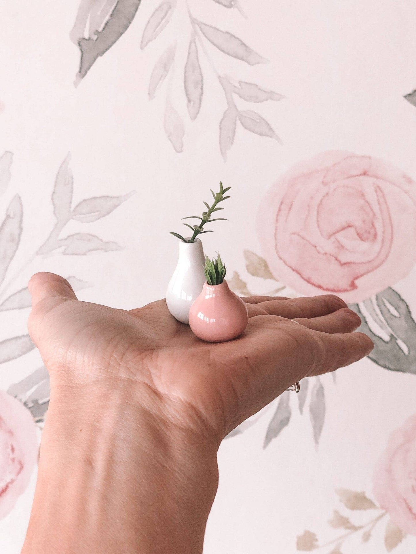 Macy Mae Dollhouse Designs - Dollhouse Vase Set | Pink + White