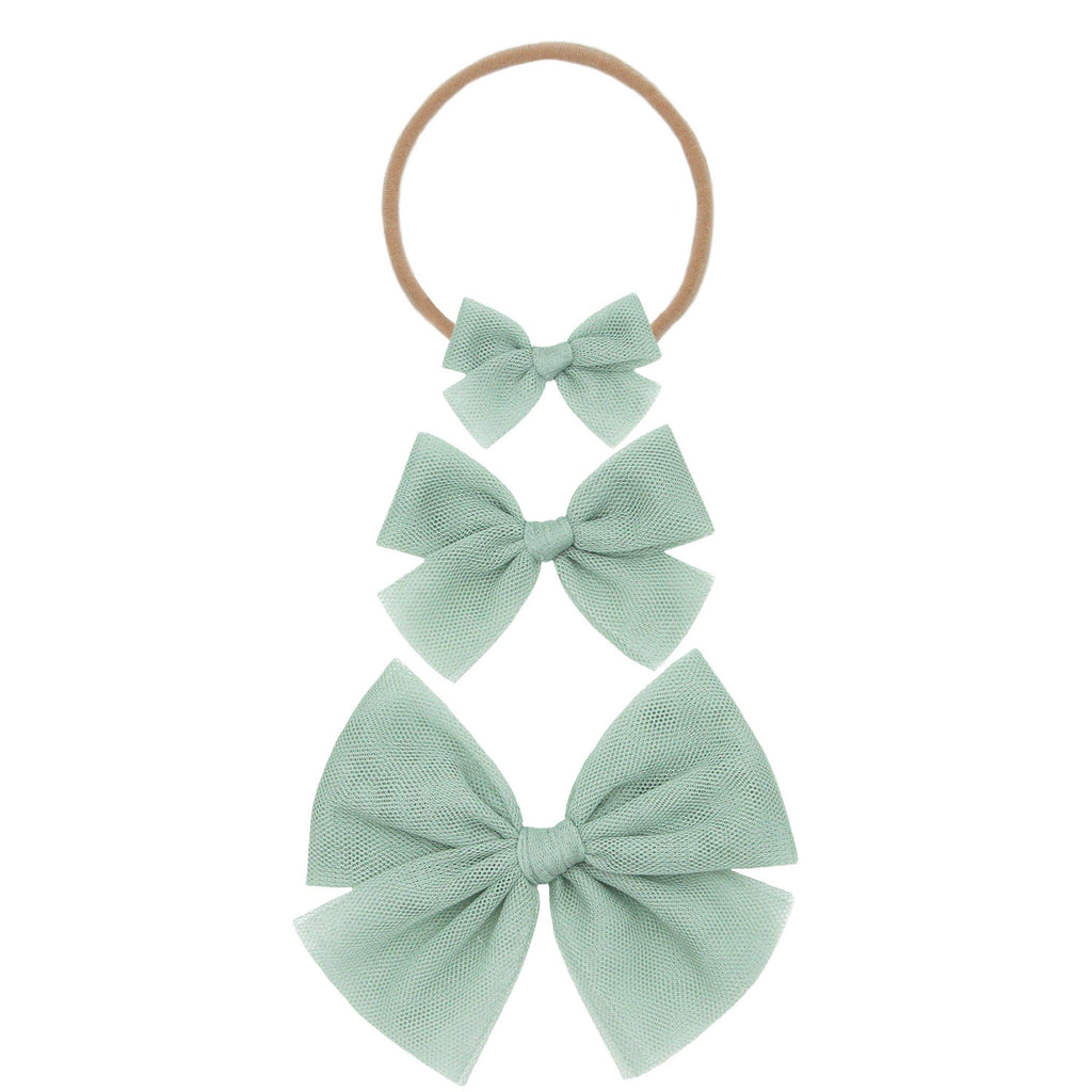 Sea Glass Bow Headband: Medium / Nylon Headband